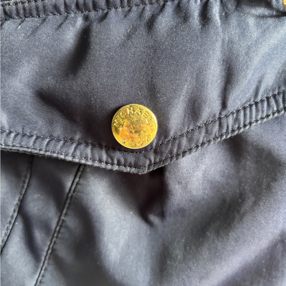 Michael Kors Navy Utility Jacket with Gold Details Women’s Sz XS - Picture 6 of 10